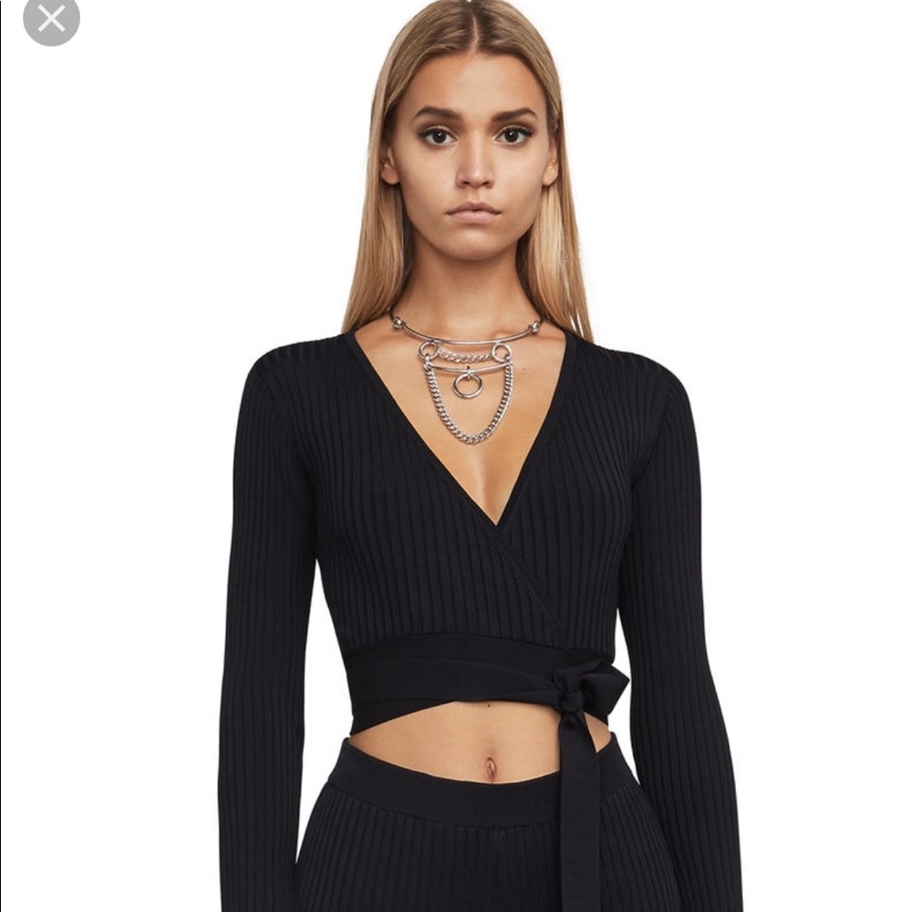 Bcbgmaxazria Emily ribbed crop top size m